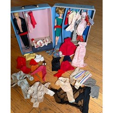 Vintage 1960 KEN  MITZI Dolls Barbie Carry Case Clothes Furniture Shoes READ