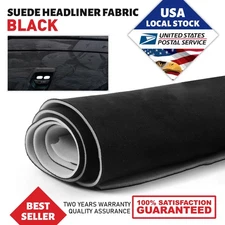 Black Suede Headliner Fabric Material 98"x60" Car Interior Roof Liner Upholstery