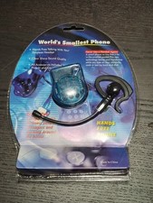 Vintage World's Smallest Phone Hand's Free NIB Sealed NOS House Phone-Blue