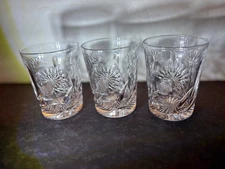 American Brilliant , ABP - THREE MATCHING TUMBLERS, FANCY FLOWERS, PRETTY!