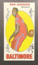1969 TOPPS BASKETBALL #12 GUS JOHNSON, NM+ (BALTIMORE BULLETS) ROOKIE CARD, HOF. rookie card picture