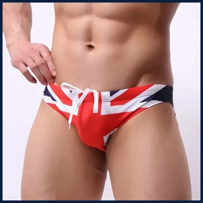 AUS Brazilian UK Flag Mens Swim Briefs Man Bikini Swimwear Seobean Sexy Mini