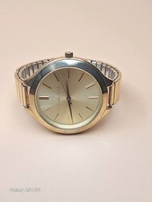WATCH WOMEN,  MICHAEL KORS,NEW CRYSTAL,NEW BATTERY,CASE/BRACELET GOLD PLATED