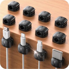 12Pack Cord Organizer - Dual Spring  Clasp Lock Cable Management Clips, Ad...