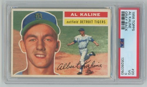Al Kaline 1956 Topps Gray Back PSA 3 #20 Detroit Tigers