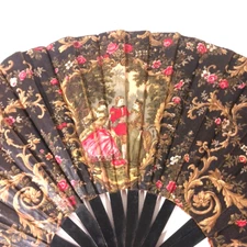 Antique Rococo Baroque Victorian Women Floral Scenery embellished Hand Fan