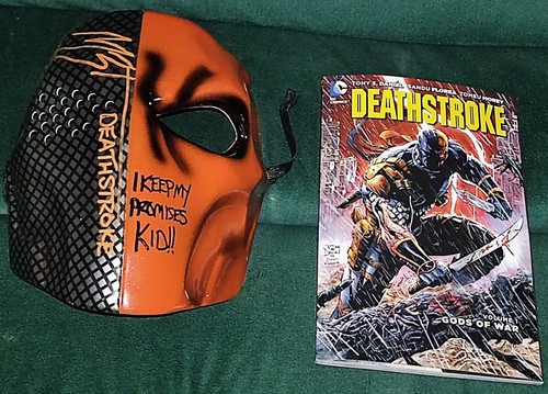 DEATHSTROKE MASK SIGNED by Manu Bennett in 2Colors - Comic Book VOL 1 & Mask SET - 第 9/19 張圖片
