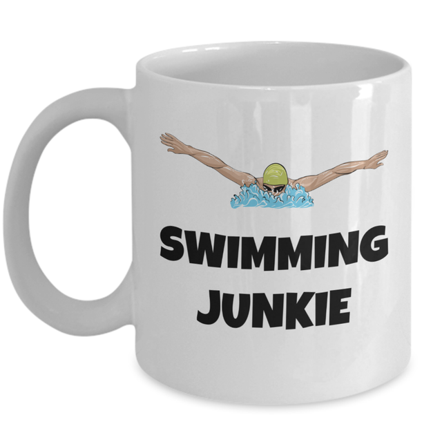 Swimming junkie swimmer gift Funny Swimming pool practice water