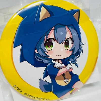 Sonic x Korone SONIKORO pin badge! *CHIBI* Gold Ring version