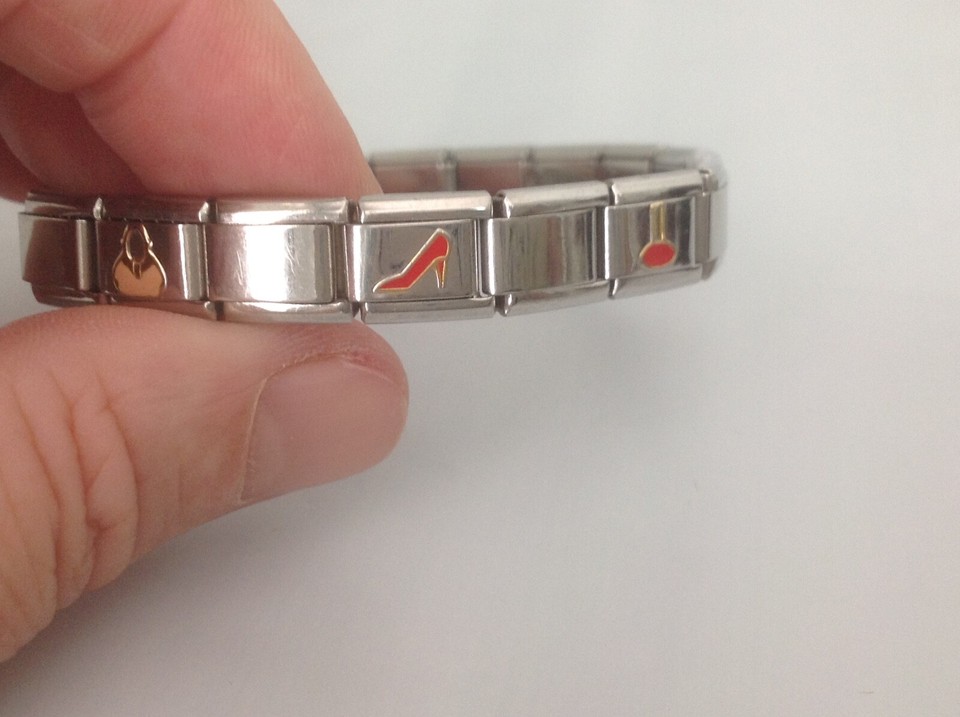 Italian style charm bracelet,stainless steel ,strech , 5 charms eBay
