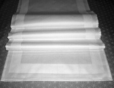 Tischläufer Läufer weiß Baumwolle  40x150 cm  Atlaskante  Gastroqualität 2 Stück