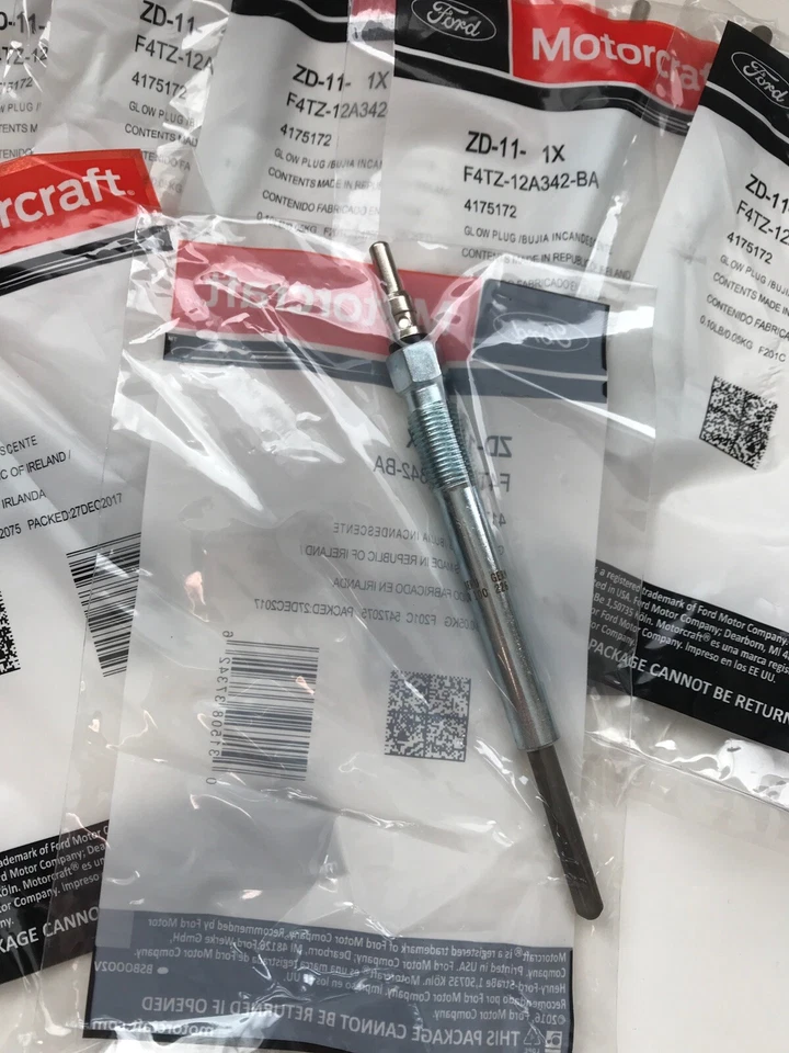 OEM Motorcraft  Glow Plugs ZD-11  Set of 8  F4TZ-12A342-BA New Sealed FORD NEW - Image 2 of 3