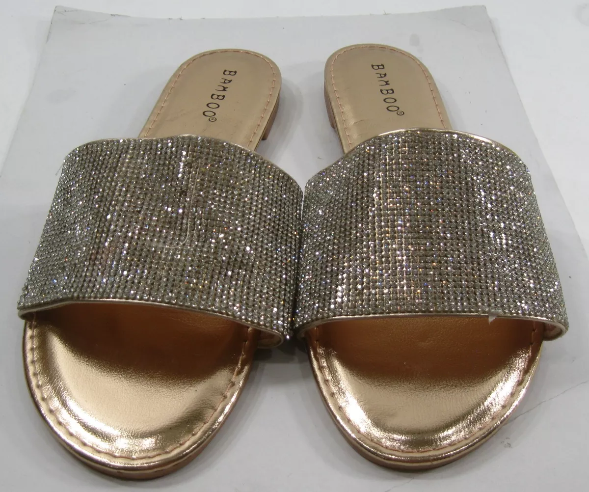 Bamboo gold sandals clearance