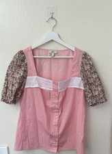 H By Halston Square-neck Designer Top Women’s Size Medium Cotton Blend Casual