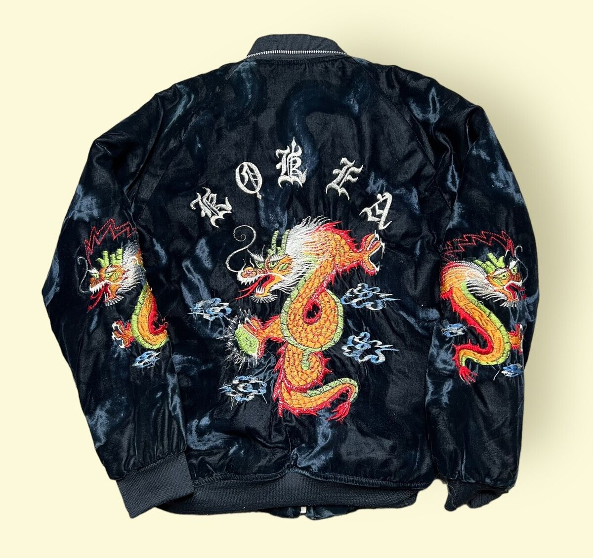 Vintage 1950s Korean Souvenir Jacket Men's Small Black Vtg Vintage 1950s Korean Souvenir Jacket Men's Small Black Vtg