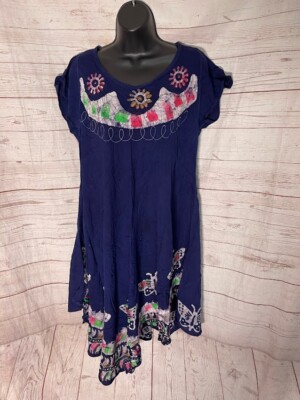 Fashion Force Women's Blue Dress Cotton Blend Free Size | eBay
