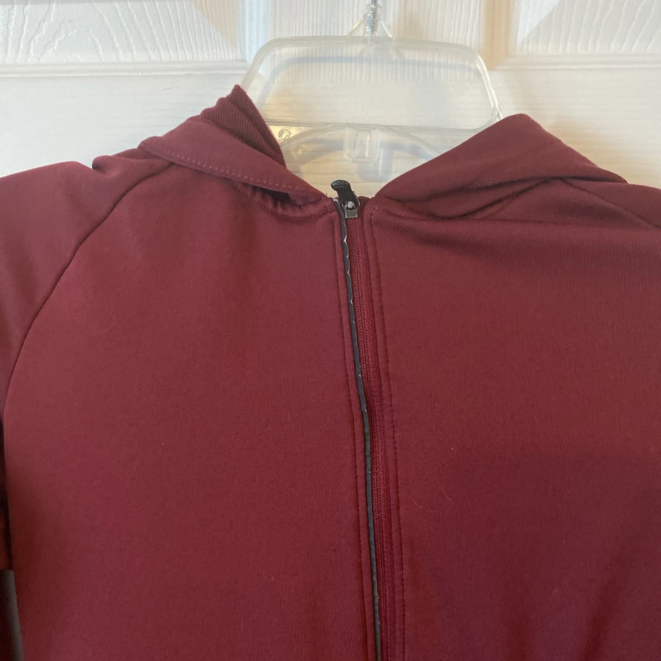 Saucony Women’s Hoodie Size Small Burgundy Full Zip Pockets Thumbholes Runners - Image 3 of 4