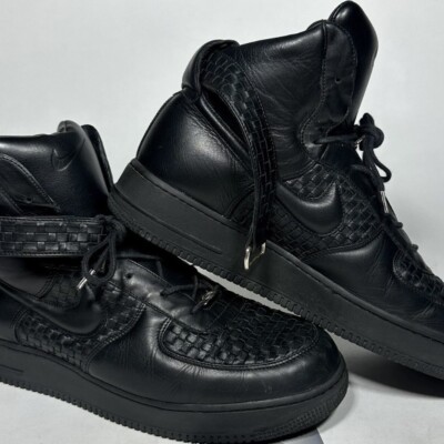 Nike Air Force 1 High Lux Black Italian Leather Italy Rare LE 311964-001 sz 12
