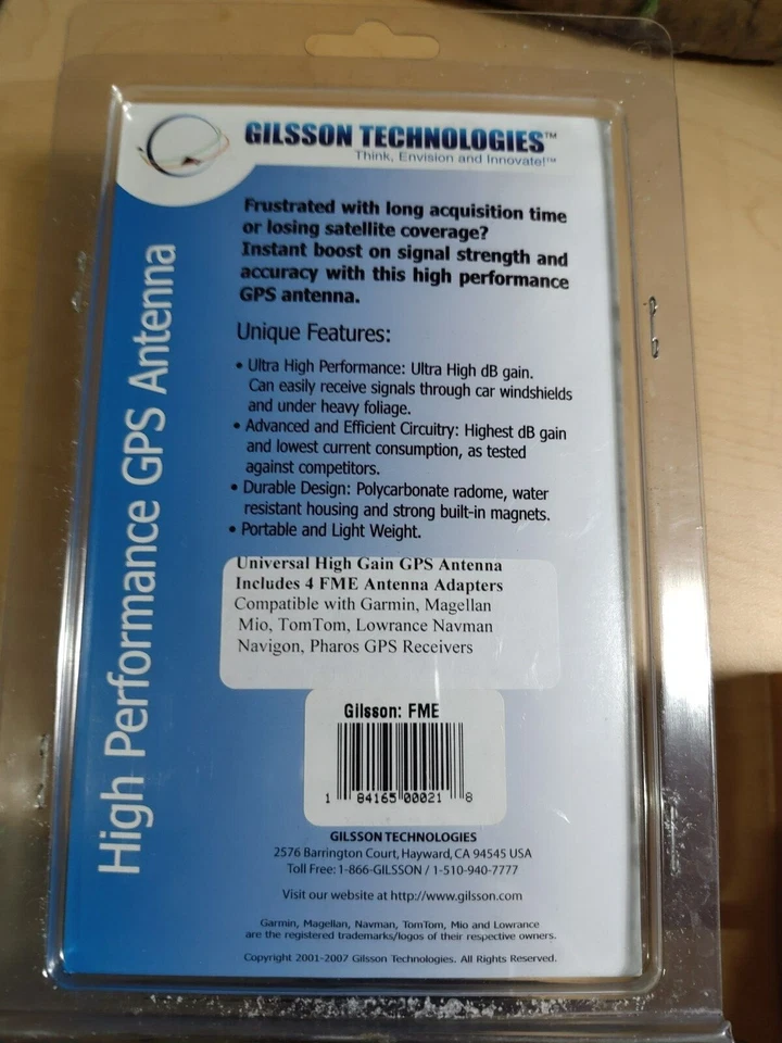 Antena GPS Universal Amplificada Gilsson FME 84165 00021 Foto 2 de 2