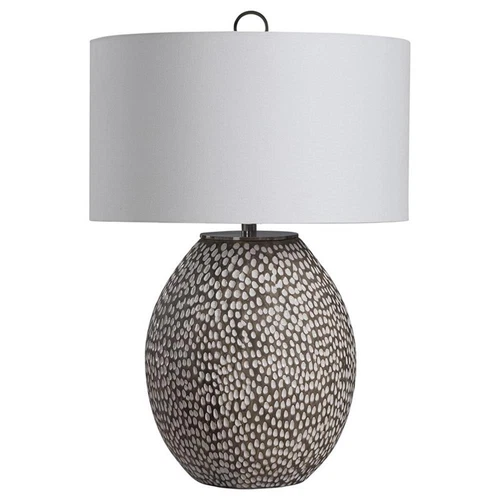 Uttermost Cyprien Transitional Iron Ceramic and Fabric Table Lamp in Gray - Picture 3 of 9