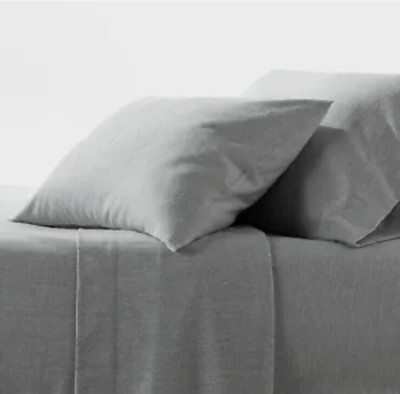 Threshold Full size Flannel Sheet Set Gray Solid