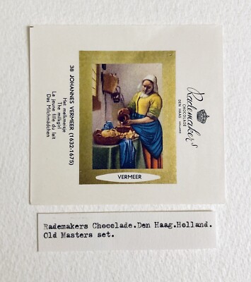 Vintage 1957 Rademaker OLD MASTERS ART Candy Bar Wrapper DEN HAAG a8 VERMEER