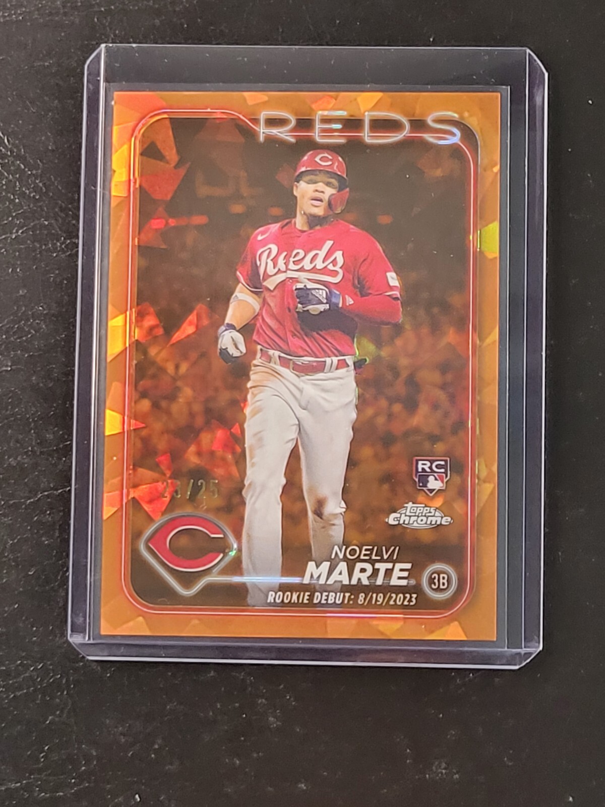 2024 Topps Chrome Update Sapphire Noelvi Marte RC Debut Orange /25 Cin Reds