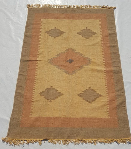 Vintage Traditional Handcrafted Turkish Kilim Rug for Home Décor 182x125 cm