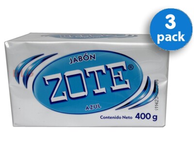 ZOTE LAUNDRY SOAP AZUL Washing Clothes Laundry 14.1oz Detergent Jabon (3 Bars)