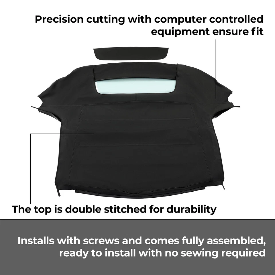 Для Honda S2000 1999 2000 2001 кабриолет мягкий верх со стеклянным окном черный - Изображение 2 из 4