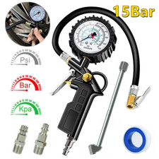 15Bar Druckluft Reifenfüller Geeicht Reifenfüllpistole Manometer Luftdruckprüfer