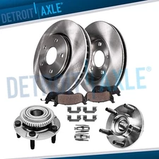 Front Brake Rotors Pads + Wheel Hub for 1999 2000 2001-2004 Ford Mustang Base GT