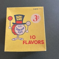 Dum Dum Pops 120 Count, Vintage Package, Item #66, Packaging art, Box Only