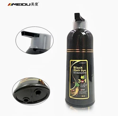 Champú tinte para cabello negro, marrón oscuro y castaño instantáneo 3 en 1 + cobertura 100% gris Foto 3 de 4