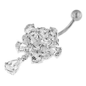 White-Color-Moving-Jeweled-Bug-Design-Navel-Ring