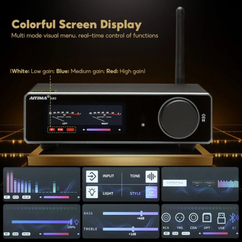 Heimverstärker Bluetooth Stereo Power 300Wx2 Hifi Electronic UV Digital Amp - Bild 15 von 30