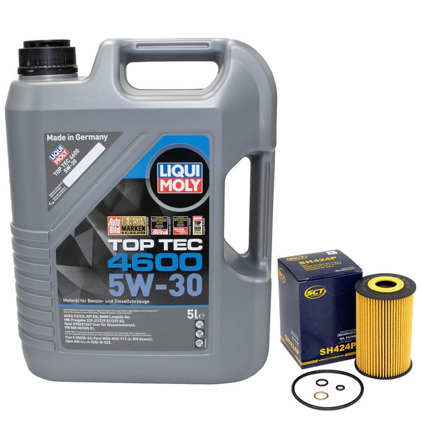 MotoröL Set 5W-30 5 Liter + ÖLfilter SH 424 P FüR BMW 5Er 3Er Compact-image