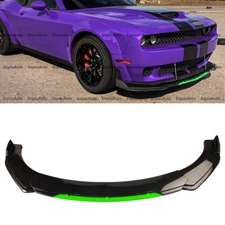 For Dodge Challenger SRT SXT Front Bumper Lip Spoiler Splitter Gloss Black Green