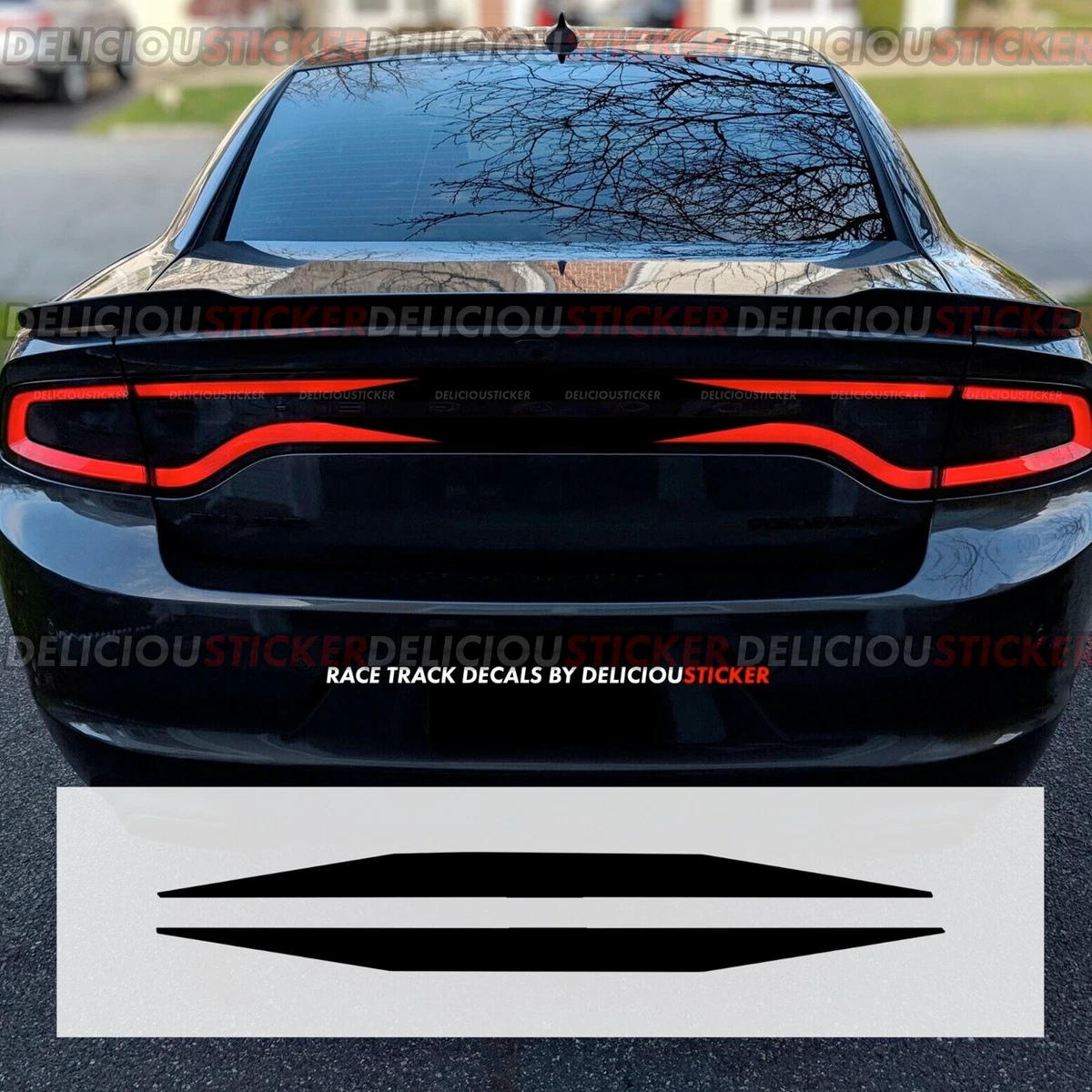 For 15 2023 Charger Black Tail Light Decal PreCut Overlay Rear