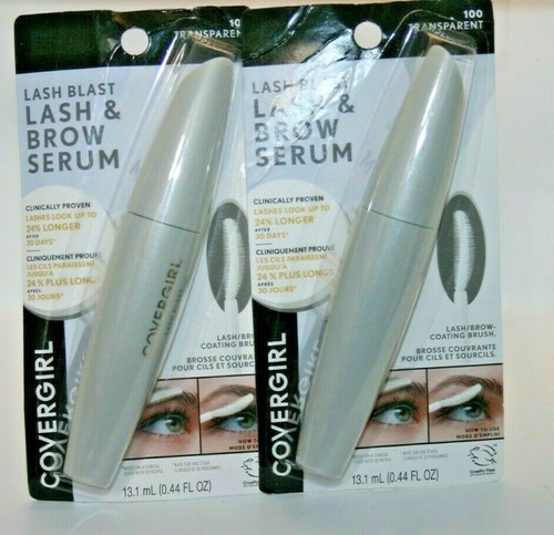 Covergirl, Lash Blast & Brow Serum, 100 Transparent, Wimpernbeschichtungsbürste (2er Pack)