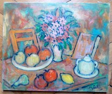 Nathan Gutman Oil On Canvas Signed Lemon Still Life Judaica Art 