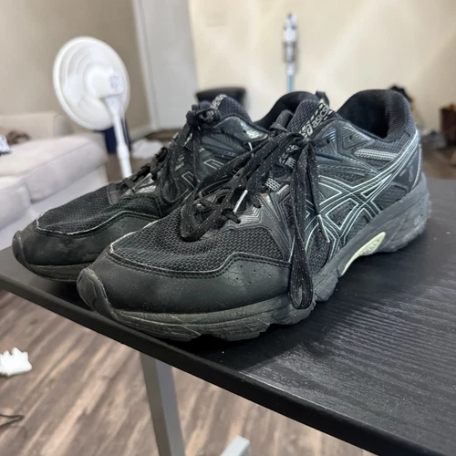 Asics Gel Venture 8 Sneakers Uomo 10.5 Triple Nero Scarpe da Corsa 1011B396