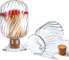 Helix Shaped Glass Matches Cloche Decorative for 4 Inch Candle Matches Trendy Fi