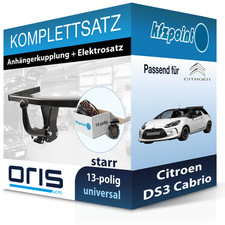 Für Citroen DS3 Cabrio 01.13- ORIS Anhängerkupplung starr + 13polig E-Satz neu