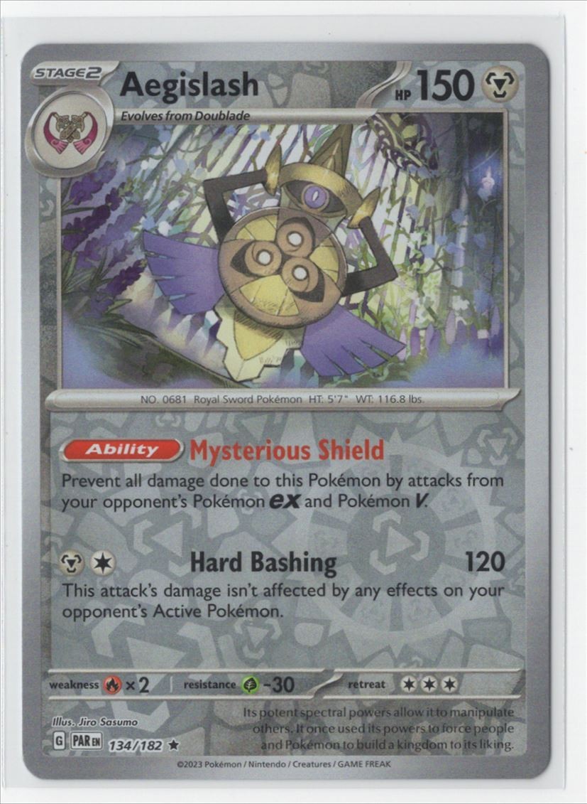 Pokemon Paradox Rift 134/182 Aegislash Reverse Holo