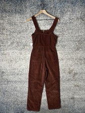 Free People Jumpsuit Womens 2 Brown Corduroy Zip Front Straight Leg OB920057