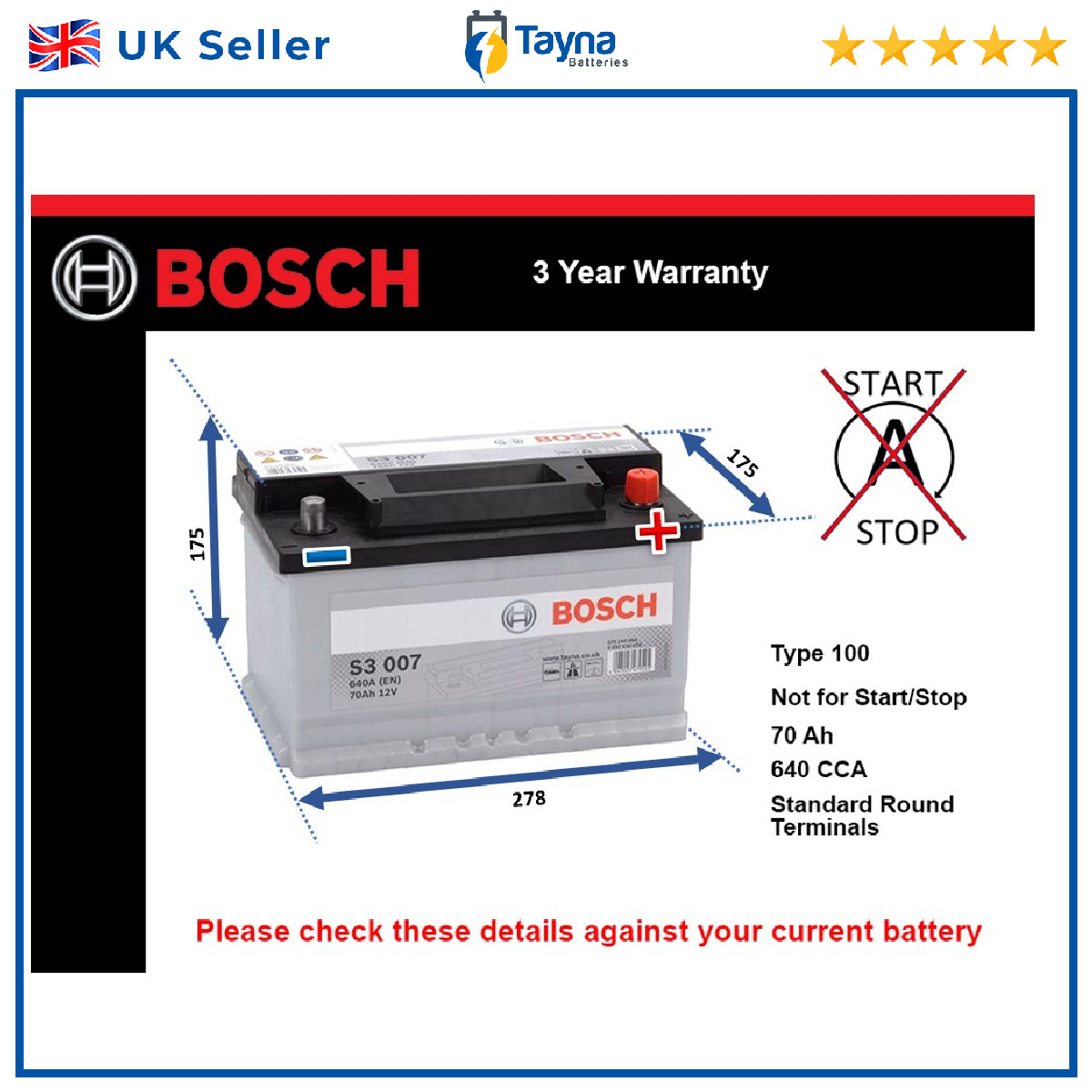 Battery fits VAUXHALL TIGRA ZAFIRA ASTRA MERIVA COMBO CORSA AGILA 100