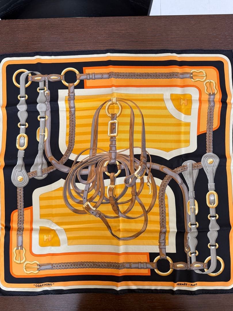 Hermes Coaching Carré 60 Silk Scarf W/Tags near mint gift