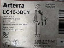 Pfister Arterra LG16-3DEY 6-Spray Hand Shower with Wall Bar in Tuscan Bronze