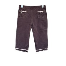 Gymboree Baby Girl Corduroy Pants 12-18M Gray Bow Accents